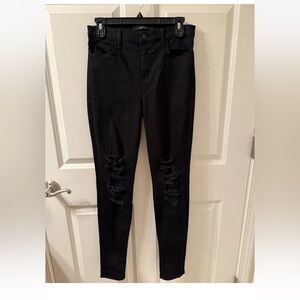 J Brand Straight Leg Jeans Women's 29 Black Rinse Wash Mid Rise Pockets